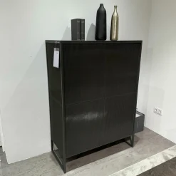 Mobliberica Vitrinen & Highboards|Highboard Terra Korpus Glas Anthrazit Gestell Material Anthrazit