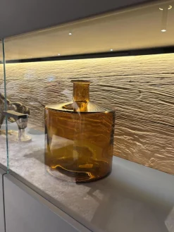 Natura Vitrinen & Highboards|Highboard Tucson Lack Graphitgrau Verglast Akzent Wildeiche Mit Beleuchtung Inklusive Schalter