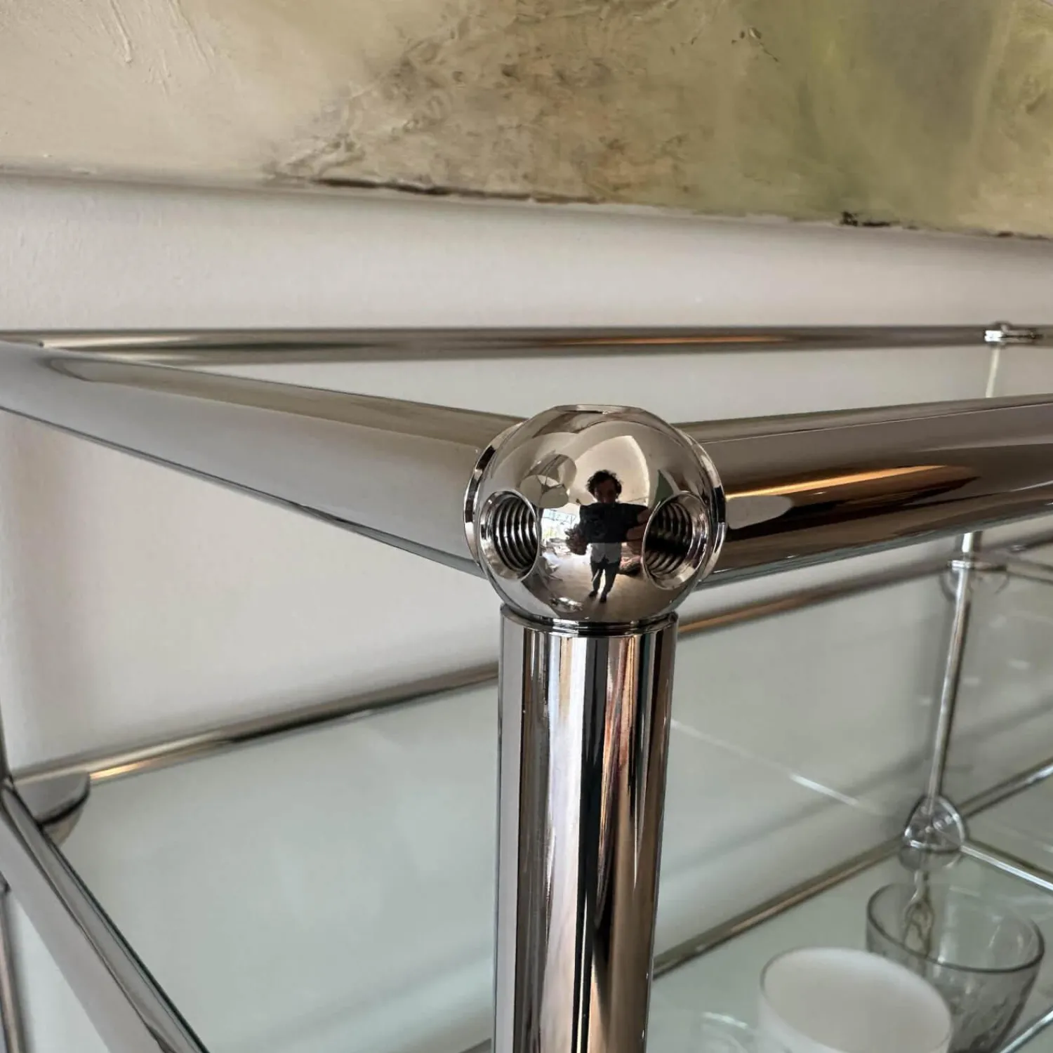 USM Haller Kommoden & Sideboards|Highboard Vitrinenschrank Reinweiss mit Glaselementen