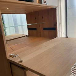 Wimmer Vitrinen & Highboards|Highboard Waltrop Rustikale Asteiche Bianco Absetzung Glas Matt Bronze Mit Beleuchtung