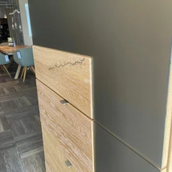 Wimmer Vitrinen & Highboards|Highboard Waltrop Rustikale Asteiche Bianco Absetzung Glas Matt Bronze Mit Beleuchtung