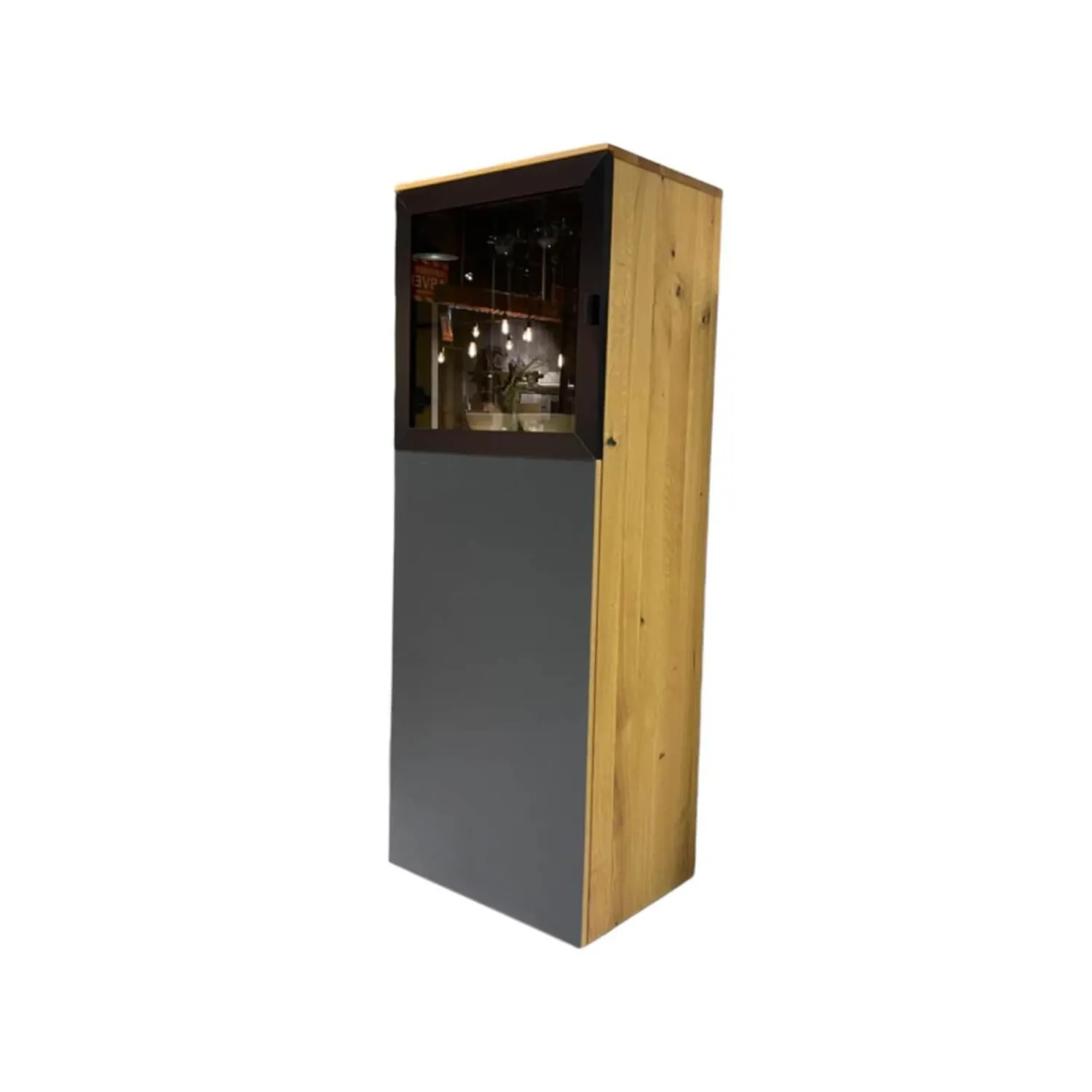 WK Wohnen Vitrinen & Highboards|Highboard WK 490 Baristo 180180 Asteiche Massiv Natur 2502 Belassen Geölt Mit LED Beleuchtung