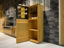 WK Wohnen Vitrinen & Highboards|Highboard WK 490 Baristo 180180 Asteiche Massiv Natur 2502 Belassen Geölt Mit LED Beleuchtung