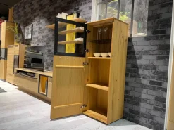 WK Wohnen Vitrinen & Highboards|Highboard WK 490 Baristo 180180 Asteiche Massiv Natur 2502 Belassen Geölt Mit LED Beleuchtung