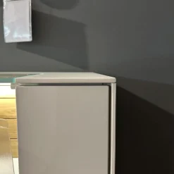 Wöstmann Vitrinen & Highboards|Highboard WM2380 Lack Samtgrau Wildeiche Massiv Soft Gebürstet Mit Glasausschnitt