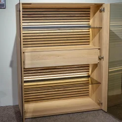 Schöner Wohnen-Kollektion Vitrinen & Highboards|Highboard Yonna 7102 Kerneiche Natur Gebürstet Inklusive Beleuchtung