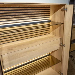 Schöner Wohnen-Kollektion Vitrinen & Highboards|Highboard Yonna 7102 Kerneiche Natur Gebürstet Inklusive Beleuchtung