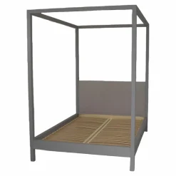 Zeitraum Polsterbetten|Himmelbett In Heaven Gestell Massivholz Europäischer Nussbaum Farbbeize Kaltgrau
