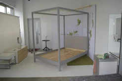 Zeitraum Polsterbetten|Himmelbett In Heaven Gestell Massivholz Europäischer Nussbaum Farbbeize Kaltgrau