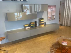 ArtigianMobili Wohnwände & Tv-Lowboards|Hängeschrankkombination Titolo Lack Terra Ombra Grau Braun Hochglanz