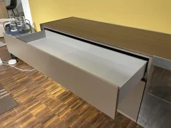 Interlübke Kommoden & Sideboards|Hängesideboard Cubus Light Lack M10 Bronze Metallic Grau Inklusive Vitrinenbeleuchtung