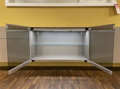 Interlübke Kommoden & Sideboards|Hängesideboard Cubus Light Lack M10 Bronze Metallic Grau Inklusive Vitrinenbeleuchtung