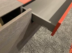 Piure Kommoden & Sideboards|Hänge-Sideboard Nex Box Holz Grau Rot Lack