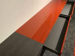 Piure Kommoden & Sideboards|Hänge-Sideboard Nex Box Holz Grau Rot Lack