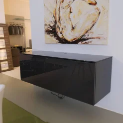 Molteni & C Kommoden & Sideboards|Hängesideboard Pass Korpus Lack Matt Blei Front Und Top Lack Hochglanz Blei