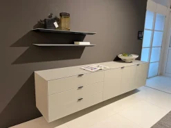 Kettnaker Kommoden & Sideboards|Hänge-Sideboard Soma Glas Steingrau Matt mit 2 Wandborden