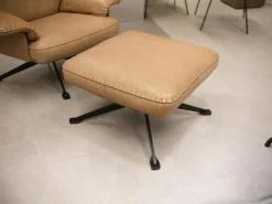 De Sede Relaxsessel|Hochlehnsessel DS-0031-111 Mit Hocker Leder Naturale 53 Noce 4-Sternfuß Schwarz Beschichtet