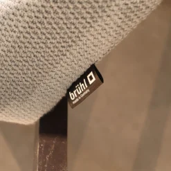 Brühl Loungesessel|Hochlehnsessel Grace Wood Bezug Stoff 4057 61 Blau Grau Gestell Eiche Schwarz Gebeizt Inklusive Hocker