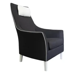 Bielefelder Werkstätten Relaxsessel|Hochlehnsessel Saloni Stoff Schwarz Palmira Cat. C 1640-191 Leder Weiß