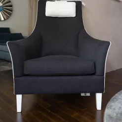 Bielefelder Werkstätten Relaxsessel|Hochlehnsessel Saloni Stoff Schwarz Palmira Cat. C 1640-191 Leder Weiß