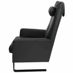 Werther Loungesessel|Relaxsessel|Hochlehnsessel Santos Leder Wildanilin L 7360 B Cat. 12 Schwarz Gestell Kufen schwarz