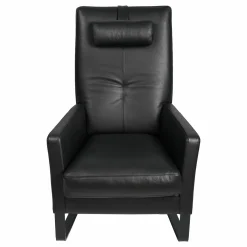 Werther Loungesessel|Relaxsessel|Hochlehnsessel Santos Leder Wildanilin L 7360 B Cat. 12 Schwarz Gestell Kufen schwarz