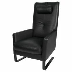 Werther Loungesessel|Relaxsessel|Hochlehnsessel Santos Leder Wildanilin L 7360 B Cat. 12 Schwarz Gestell Kufen schwarz