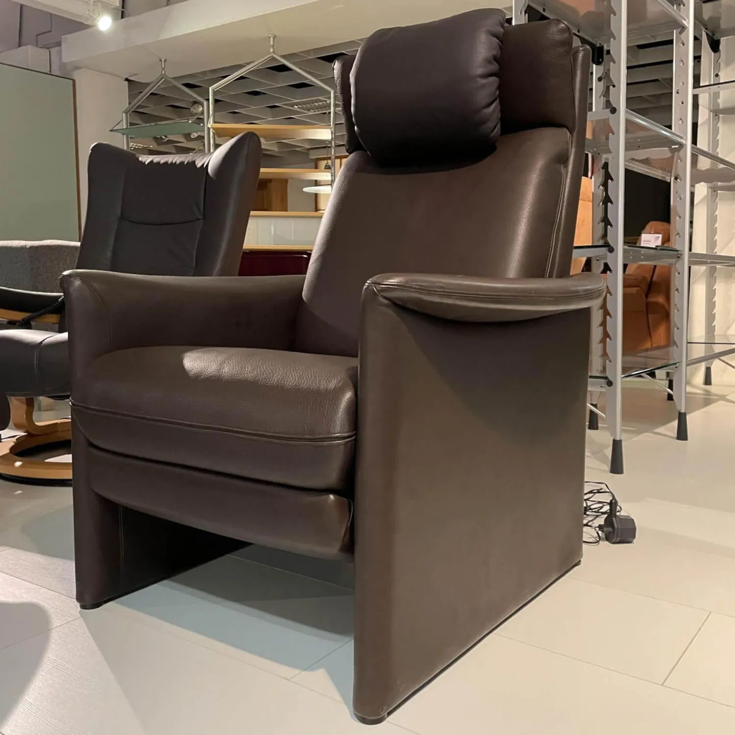 COR Relaxsessel|Hochlehnsessel Zento Bezug Leder 843 Dunkelbraun Elektrisch Verstellbar