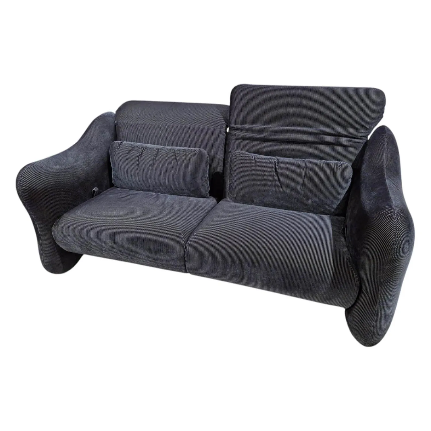Brühl 2-Sitzer-Sofas|Hochlehnsofa Bongo Bay Stoff 4490 0069 Blau Neigungsverstellbar Mit Kissen