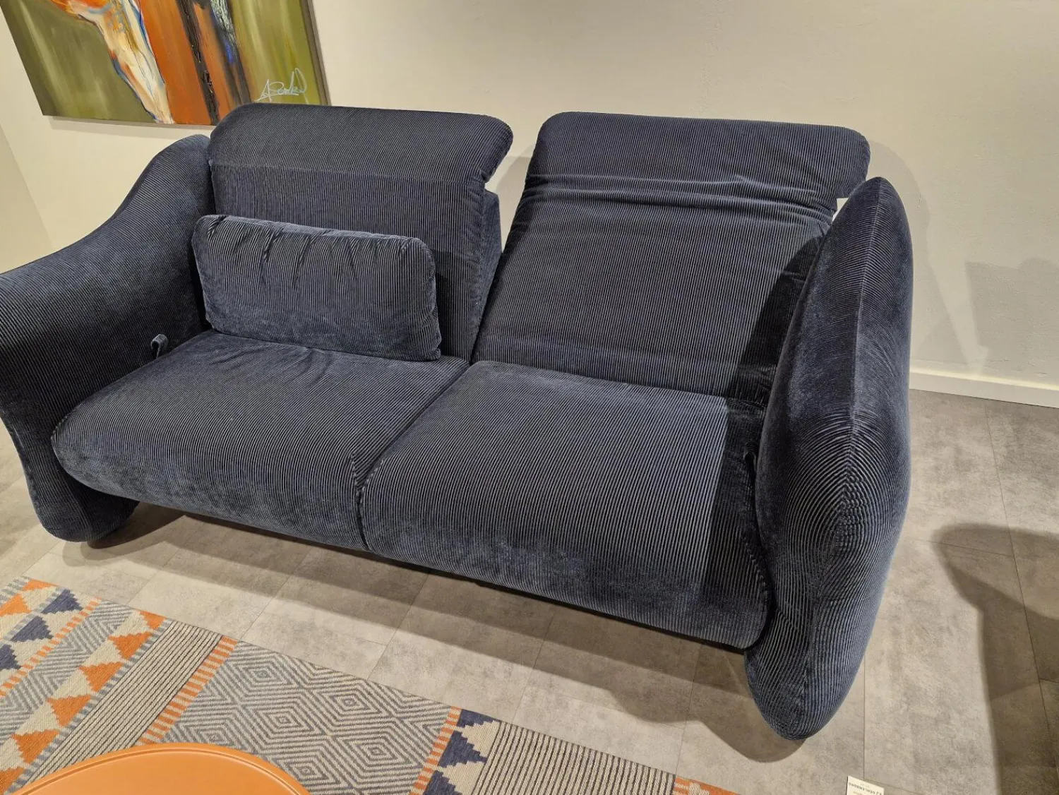 Brühl 2-Sitzer-Sofas|Hochlehnsofa Bongo Bay Stoff 4490 0069 Blau Neigungsverstellbar Mit Kissen