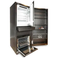 Riva1920 Vitrinen & Highboards|Hochschrank Cambusa Eiche ohne Knoten Pigmentiert Total Black Innen Eiche ohne Knoten Geölt Pigmentiert