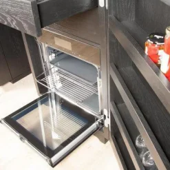 Riva1920 Vitrinen & Highboards|Hochschrank Cambusa Eiche ohne Knoten Pigmentiert Total Black Innen Eiche ohne Knoten Geölt Pigmentiert