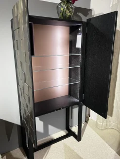 Christine Kröncke Vitrinen & Highboards|Hochschrank Shape 30 Collector Front Dark Beauty Quadrat Messing Brüniert Korpus Eiche Anthrazit Matt Lackiert Mit Beleuchtung