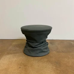 Walter Knoll Hocker & Sitzsäcke|Hocker Bellows 222 H1 Leder Vintage Blue Tourmaline Blau Grau Gestell Holzkonstruktion Mit Gasfeder