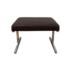 Walter Knoll Hocker & Sitzsäcke|Hocker Berlin Chair Leder Vintage 65 1410 Cigar Schwarz Gestell Profilstahl Hochglanz Verchromt