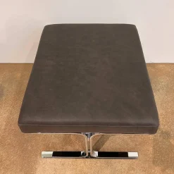 Walter Knoll Hocker & Sitzsäcke|Hocker Berlin Chair Leder Vintage 65 1410 Cigar Schwarz Gestell Profilstahl Hochglanz Verchromt