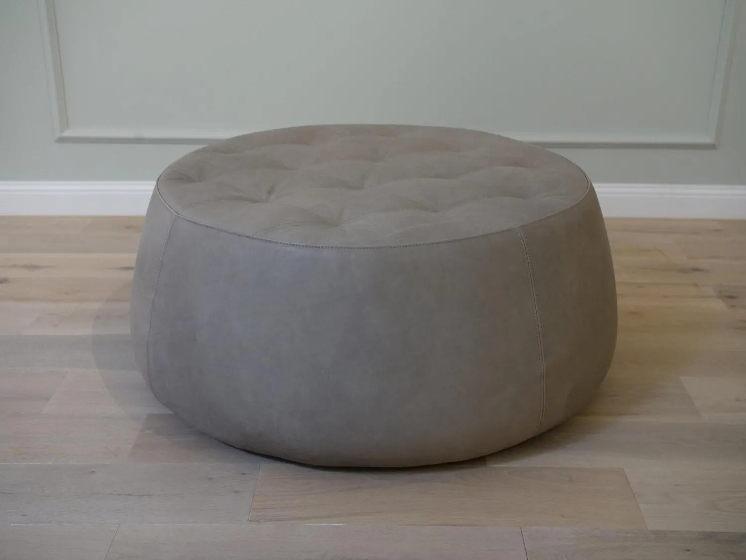 Signet Hocker & Sitzsäcke|Hocker Big Jack Bezug Leder Rancho Cora Grau Beige