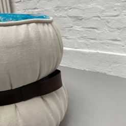 Moroso Hocker & Sitzsäcke|Hocker Chubby Chic Sitz Stoff Flock Türkis Weiß