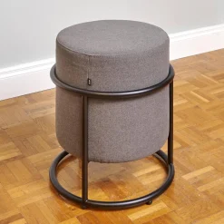 COR Hocker & Sitzsäcke|Hocker Drop 079100 Bezug Stoff 7205 Torf Braun Gestell M20 Schwarz Lack