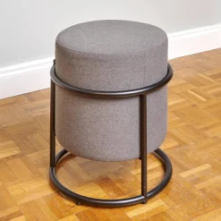 COR Hocker & Sitzsäcke|Hocker Drop 079100 Bezug Stoff 7205 Torf Braun Gestell M20 Schwarz Lack