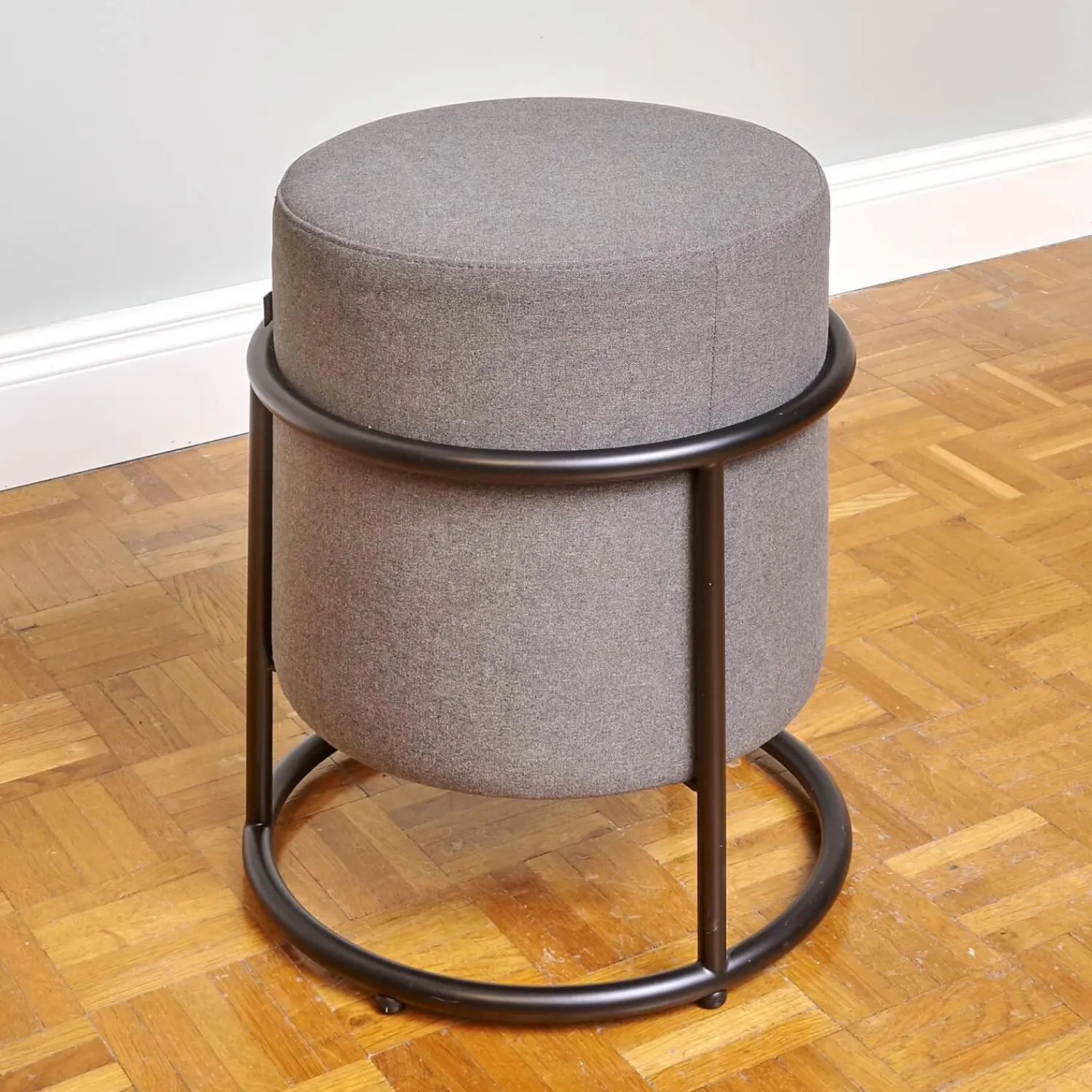 COR Hocker & Sitzsäcke|Hocker Drop 079100 Bezug Stoff 7205 Torf Braun Gestell M20 Schwarz Lack