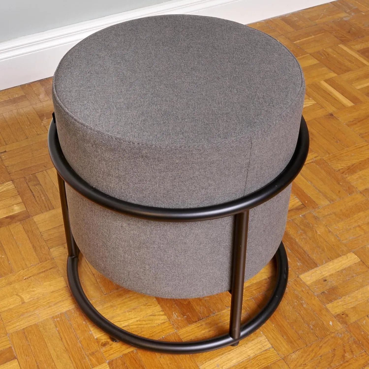 COR Hocker & Sitzsäcke|Hocker Drop 079100 Bezug Stoff 7205 Torf Braun Gestell M20 Schwarz Lack