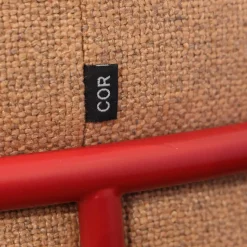 COR Hocker & Sitzsäcke|Hocker Drop Stapelbar Stoff 8307 Lachsrosa Beige Rosa Gestell Metall Rubinrot Lackiert Mit Filzgleitern