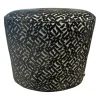 Christine Kröncke Hocker & Sitzsäcke|Hocker Easy Oval Stoff 07 Graphite Schwarz Weiß