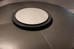 B&B Italia Hocker & Sitzsäcke|Hocker Harry Leder Kasia Eisengrau Füße Schwarz