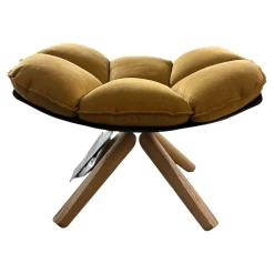 B&B Italia Hocker & Sitzsäcke|Hocker Husk Schale Schwarz Gestell Eiche Hell Gebürstet Mit Kissen Bezug Stoff Bellano Havana Beige