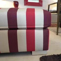 Bielefelder Werkstätten Hocker & Sitzsäcke|Hocker Inspiration Sahco-Stoff Rot Weiß