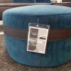 Jori Hocker & Sitzsäcke|Hocker Macaron Stoff F2a Vittoria C0058 Blau Kontraststreifen Leder
