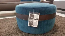 Jori Hocker & Sitzsäcke|Hocker Macaron Stoff F2a Vittoria C0058 Blau Kontraststreifen Leder