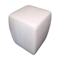 Signet Hocker & Sitzsäcke|Hocker Miki Leder Namibia Weiß Füße Kunststoff